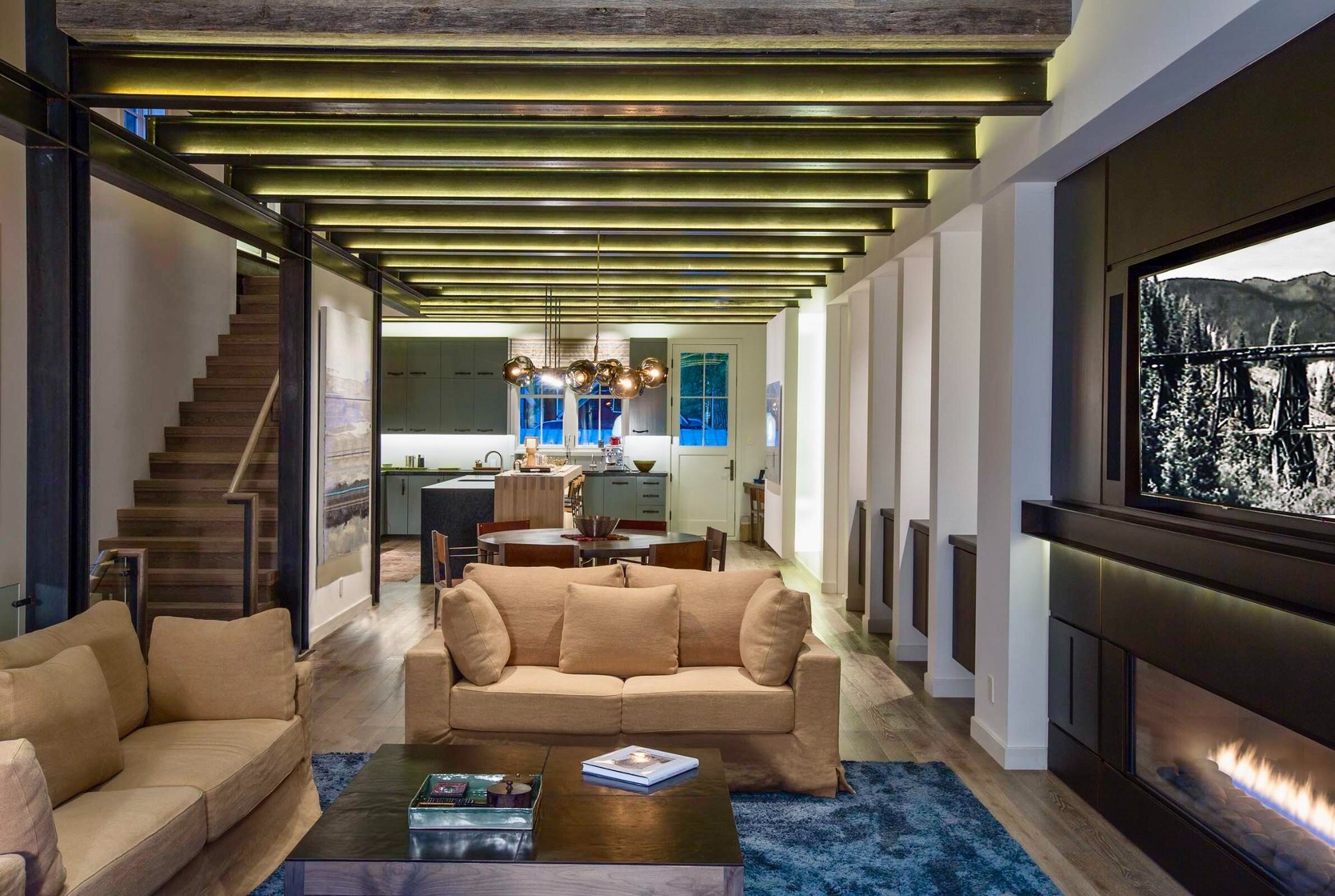 Interior of a furnished mountain residence